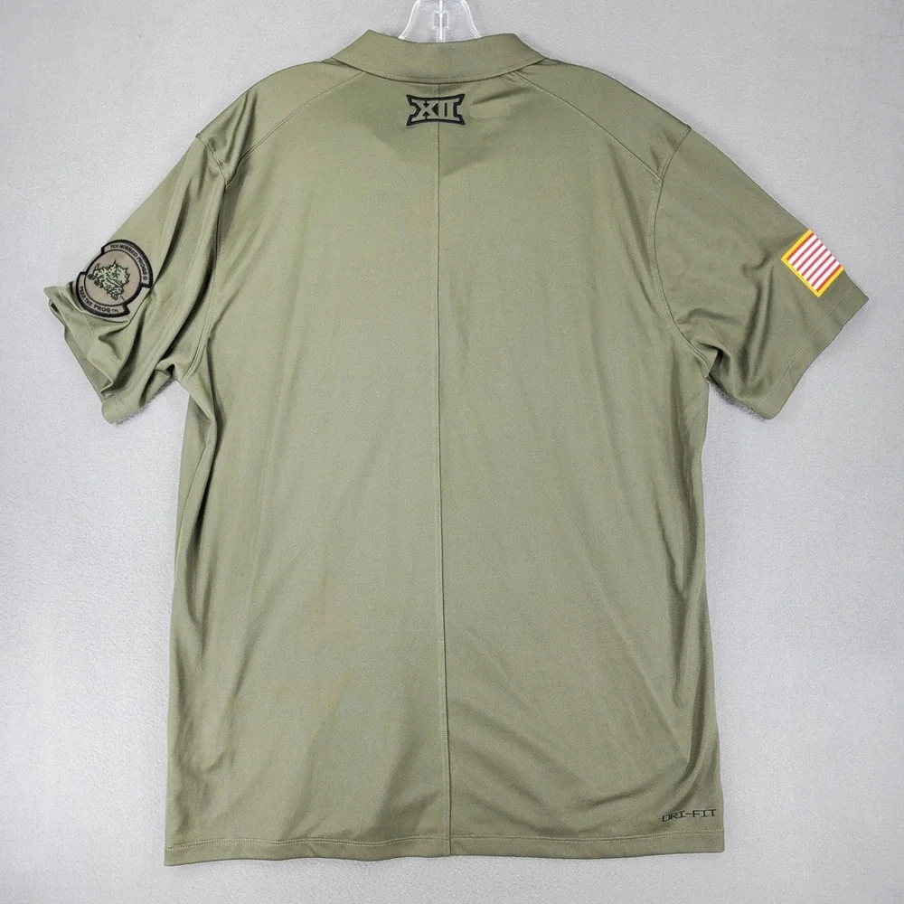 Nike Polo Mens L Olive Green TCU Horned Frogs Military OHT Camo DZ8033-222